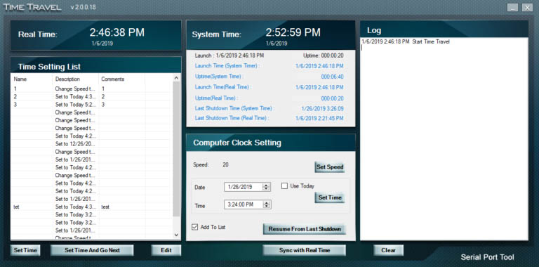 Time Travel Software